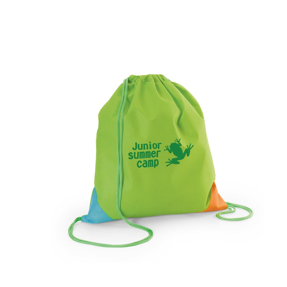 BISSAYA promotional drawstring bag (complete set view) with custom logo branding