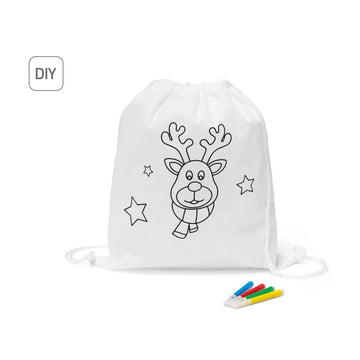 GLENCOE promotional drawstring bag (complete set view) with custom logo branding