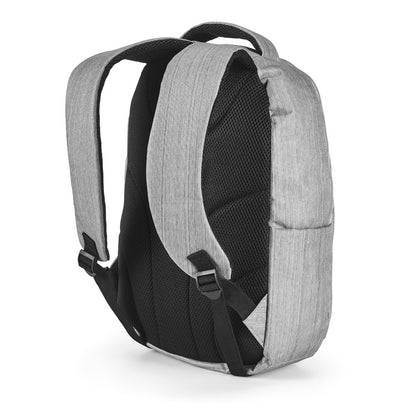 KARDON promotional laptop bag in light grey (detail view) with custom logo branding