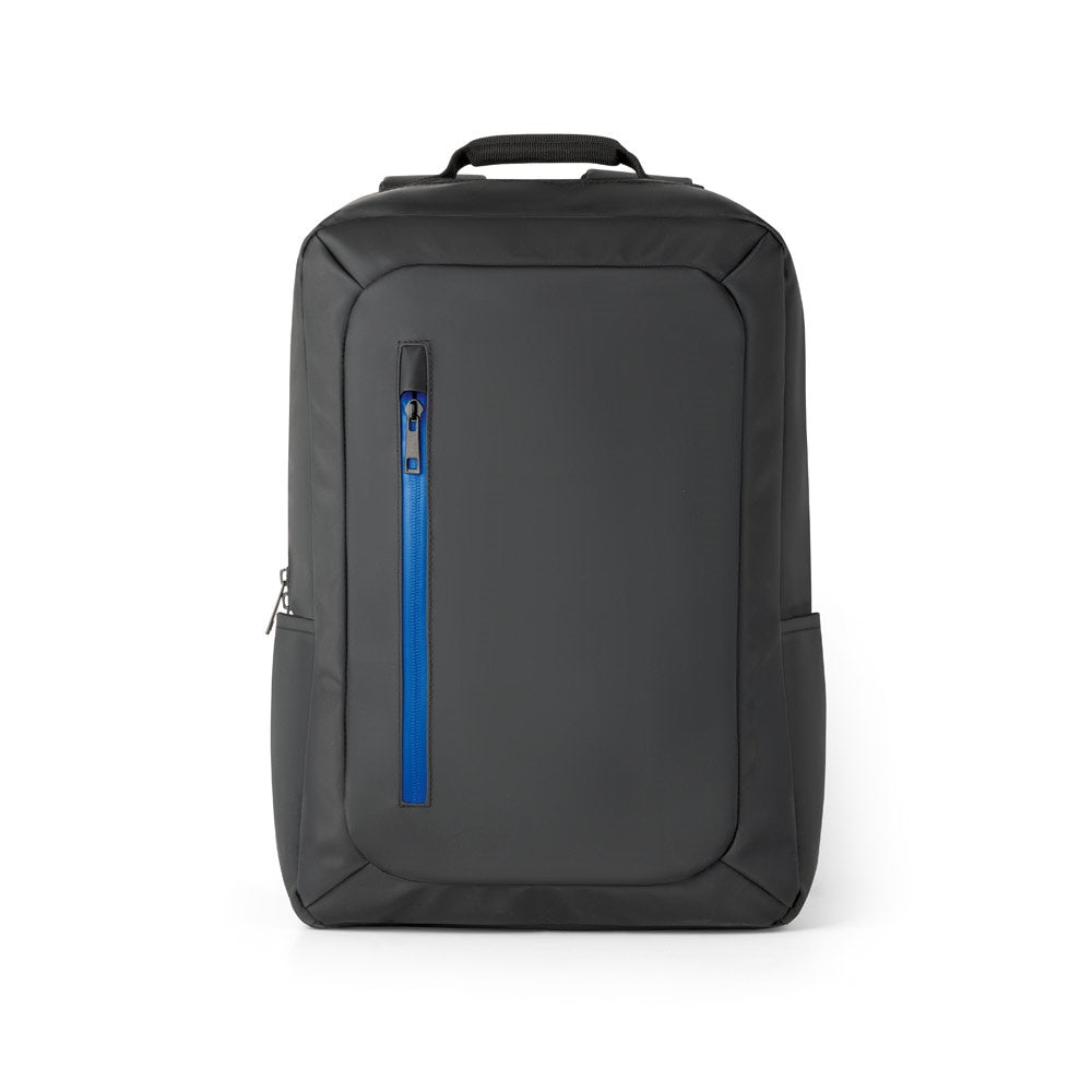 OSASCO promotional laptop bag in royal blue (detail view) with custom logo branding