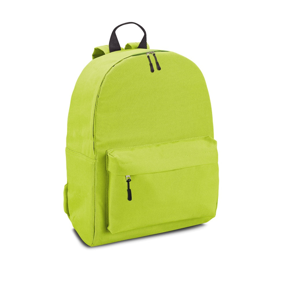 BERNA promotional backpack in light green with custom logo branding