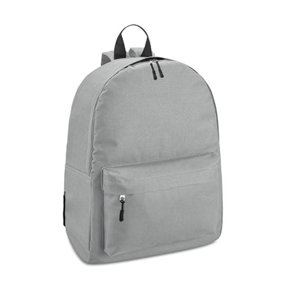 BERNA promotional backpack in light grey with custom logo branding