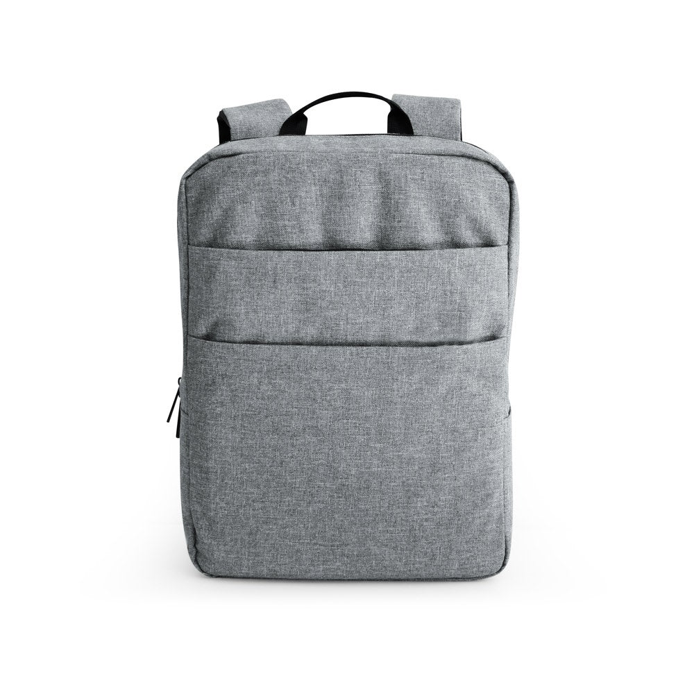 GRAPHS BPACK promotional laptop bag in light grey (detail view) with custom logo branding