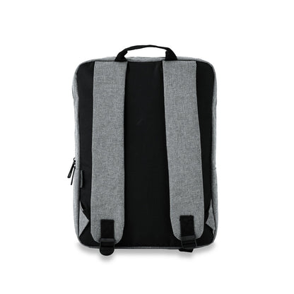 GRAPHS BPACK promotional laptop bag in light grey (detail view) with custom logo branding