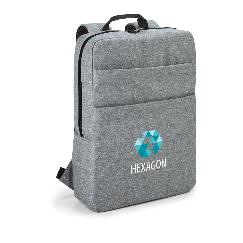 GRAPHS BPACK promotional laptop bag in light grey with custom logo branding