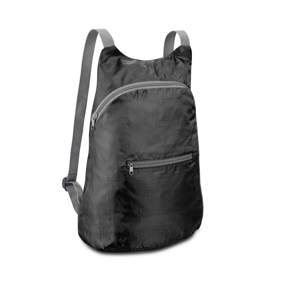 BARCELONA promotional backpack in black with custom logo branding