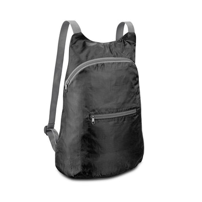 BARCELONA promotional backpack in black with custom logo branding
