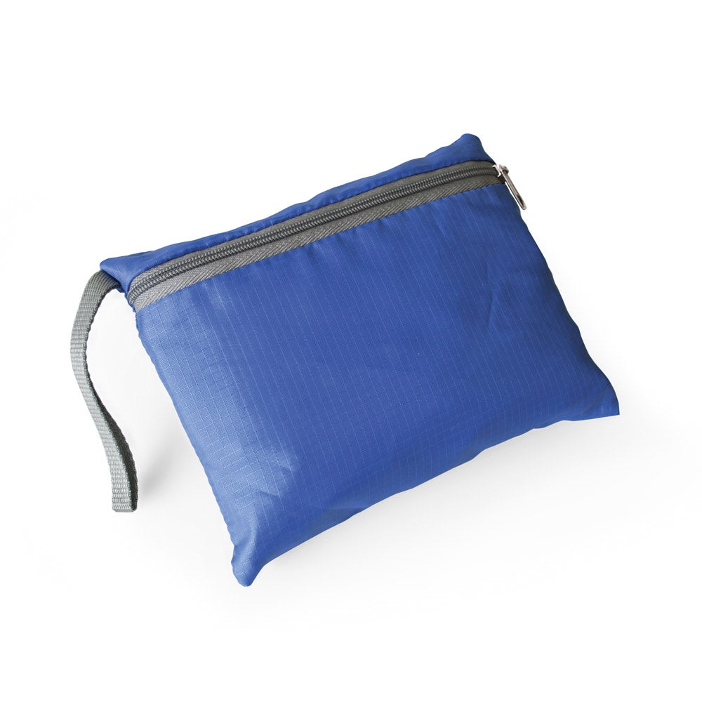 BARCELONA promotional backpack in royal blue (detail view) with custom logo branding