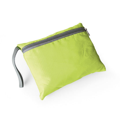 BARCELONA promotional backpack in light green (detail view) with custom logo branding