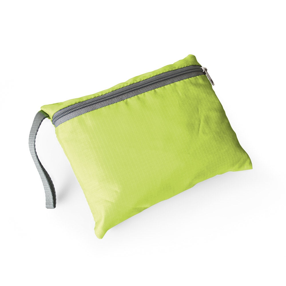 BARCELONA promotional backpack in light green (detail view) with custom logo branding