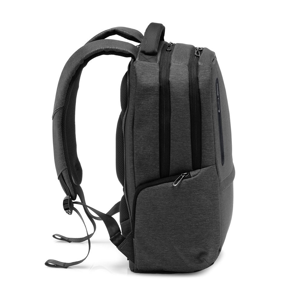 BOSTON promotional laptop bag in black (detail view) with custom logo branding