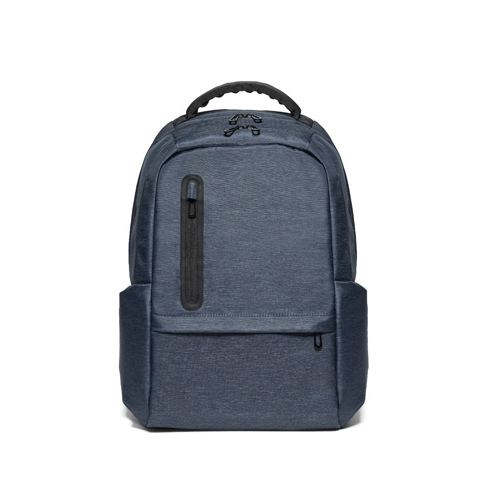 BOSTON promotional laptop bag in blue (detail view) with custom logo branding