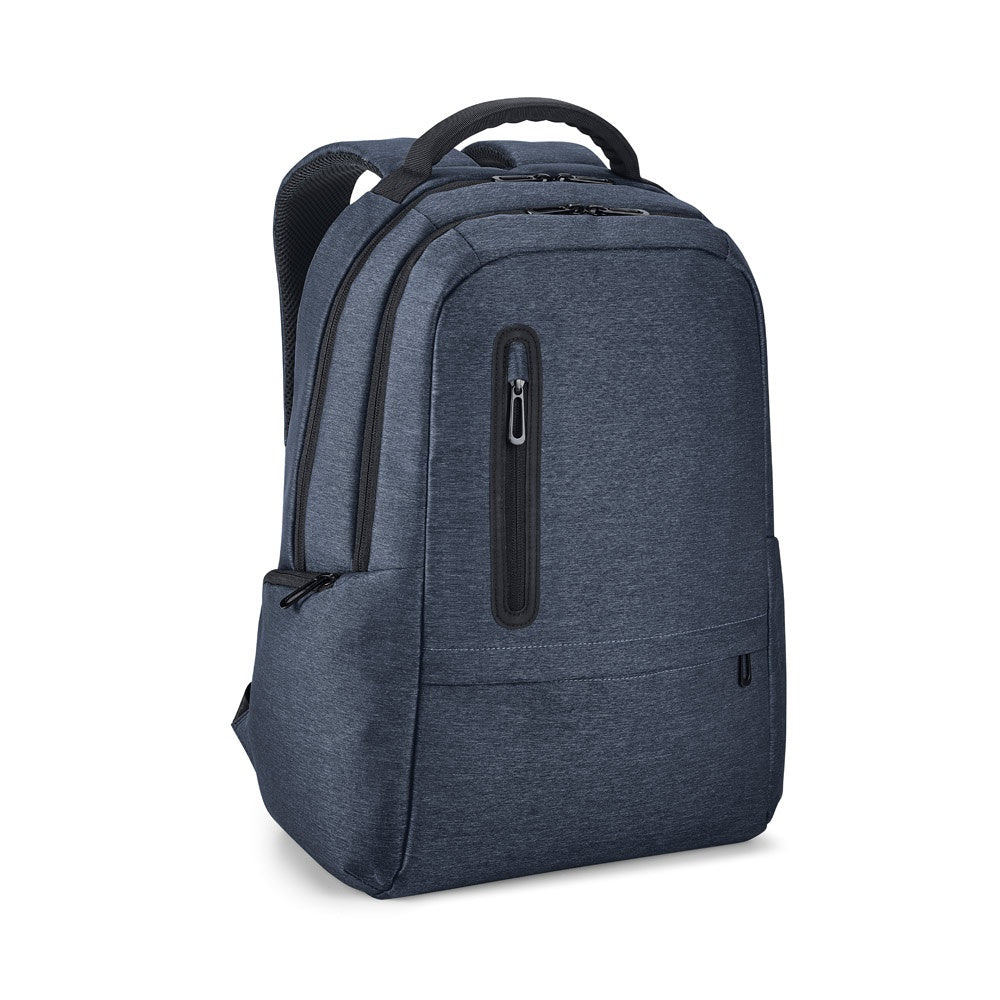 BOSTON promotional laptop bag in blue with custom logo branding