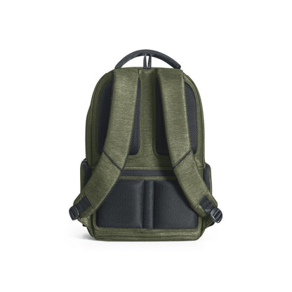 BOSTON promotional laptop bag in dark green (detail view) with custom logo branding