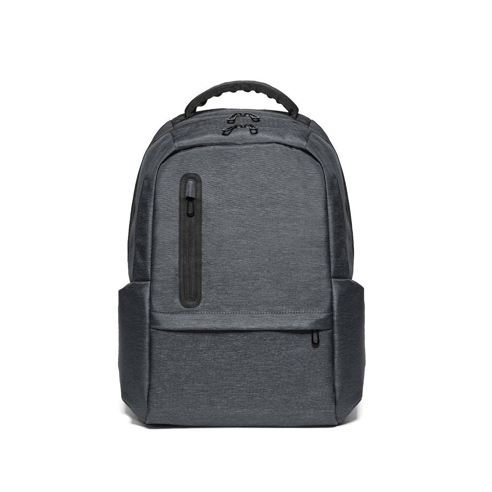 BOSTON promotional laptop bag in dark grey (detail view) with custom logo branding