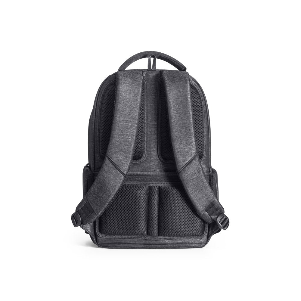 BOSTON promotional laptop bag in dark grey (detail view) with custom logo branding
