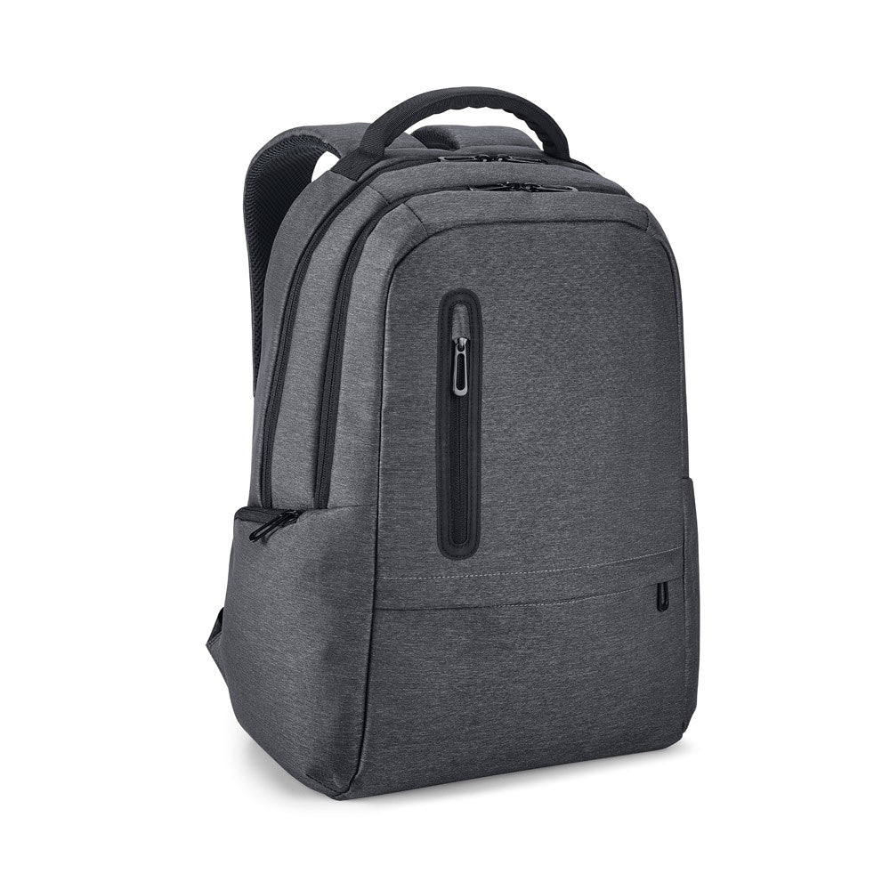 BOSTON promotional laptop bag in dark grey with custom logo branding