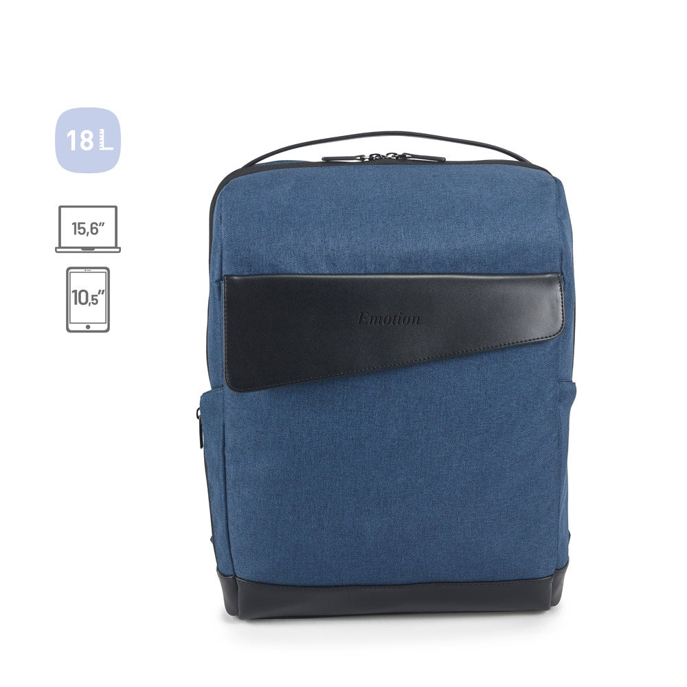 MOTION BACKPACK promotional laptop bag (complete set view) with custom logo branding