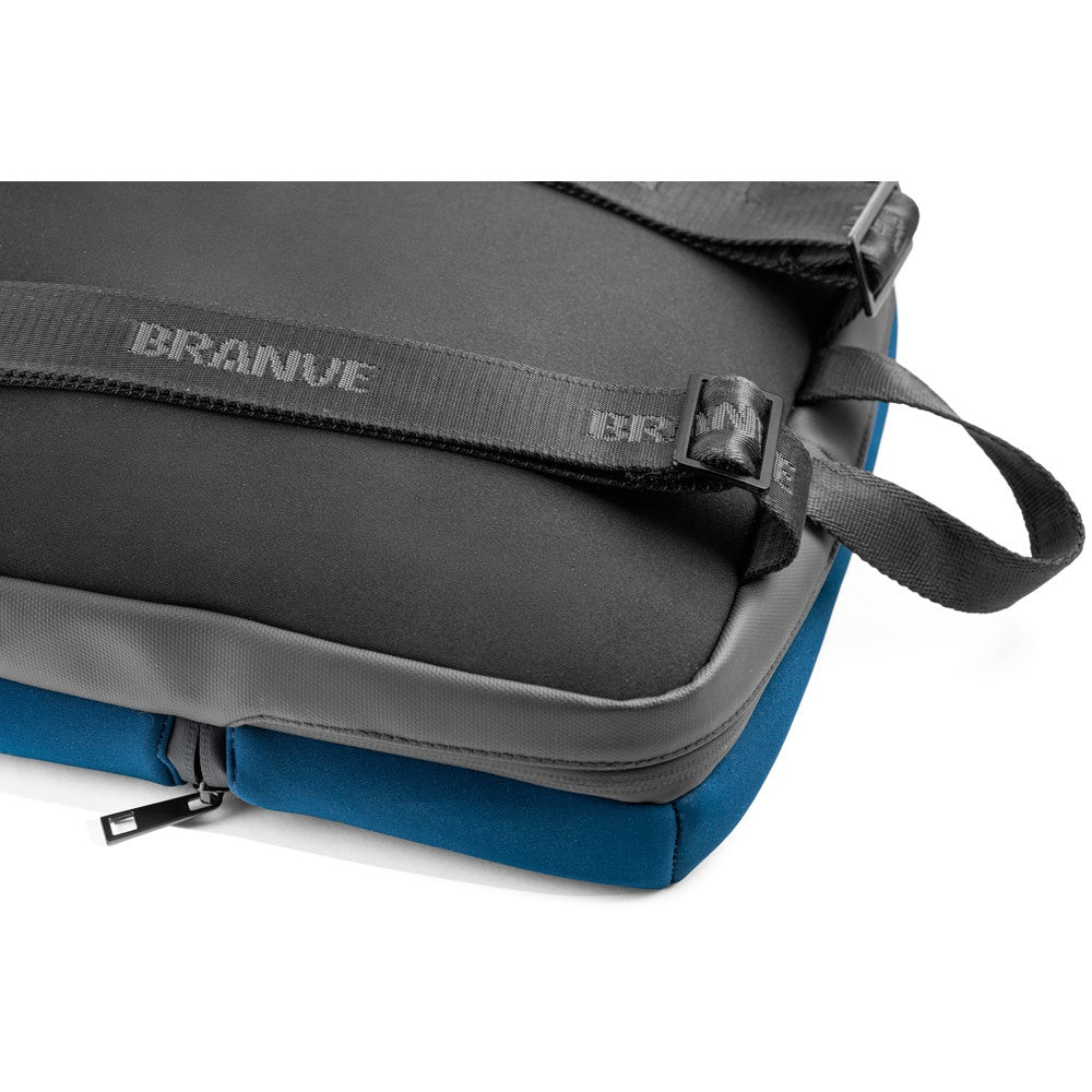 URBAN BACKPACK promotional laptop bag in blue (detail view) with custom logo branding