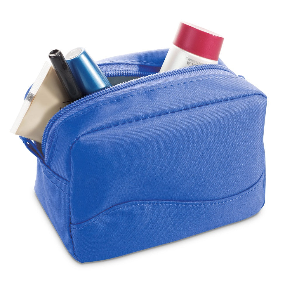 MARIE promotional personal care item in royal blue (detail view) with custom logo branding