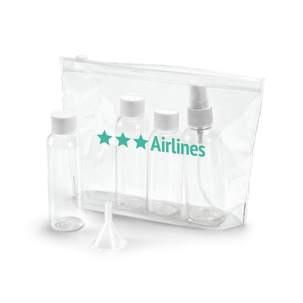 DENIRO promotional personal care item in transparent with custom logo branding