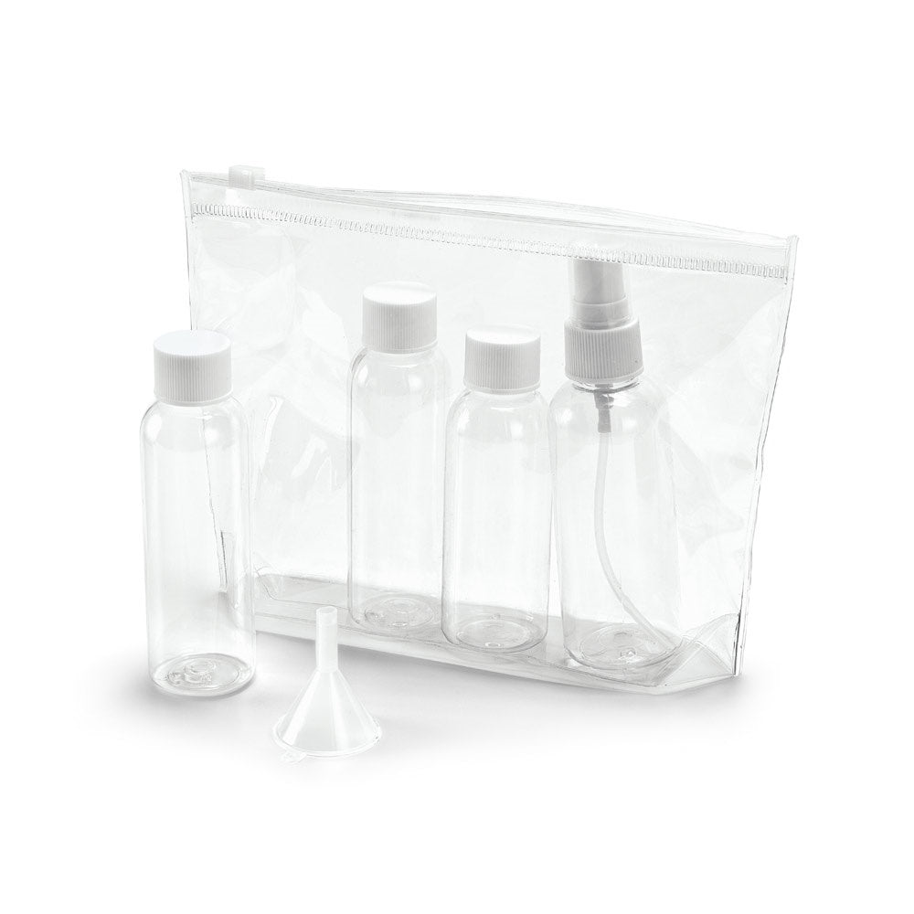 DENIRO promotional personal care item in transparent with custom logo branding