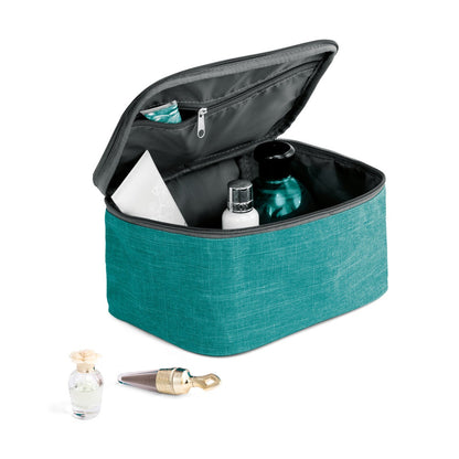 ELIZA promotional personal care item in turquoise blue (detail view) with custom logo branding