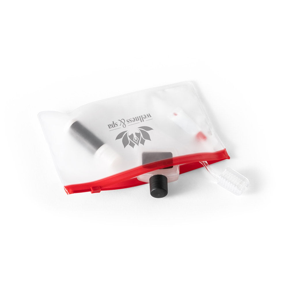 INGRID promotional personal care item in red with custom logo branding