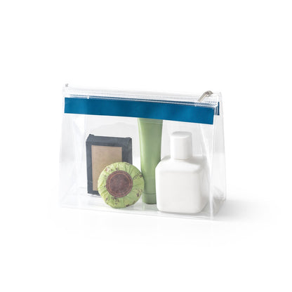 CHASTAIN promotional personal care item in blue (detail view) with custom logo branding
