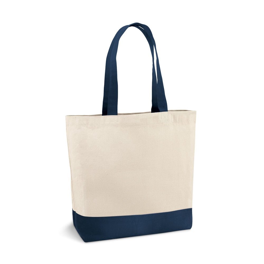 EDMONTON promotional tote bag in blue with custom logo branding