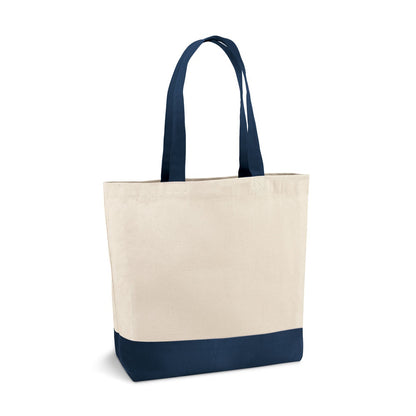 EDMONTON promotional tote bag in blue with custom logo branding