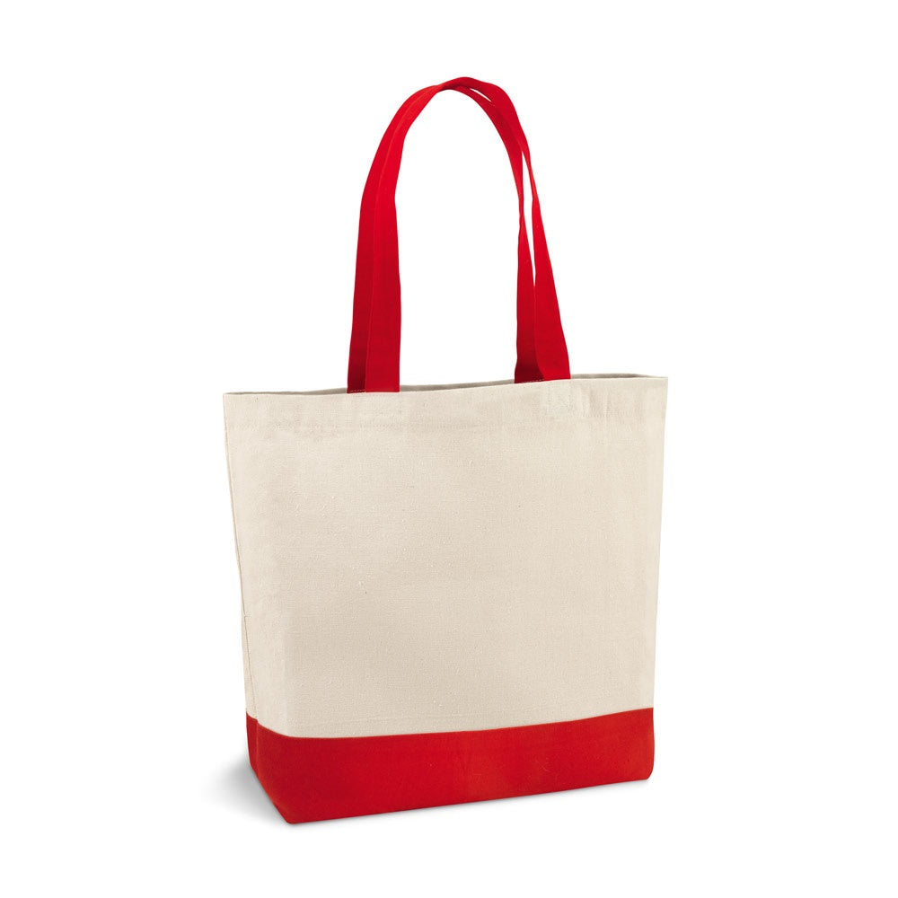 EDMONTON promotional tote bag in red with custom logo branding