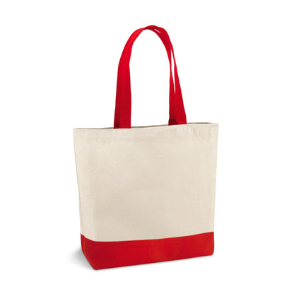 EDMONTON promotional tote bag in red with custom logo branding