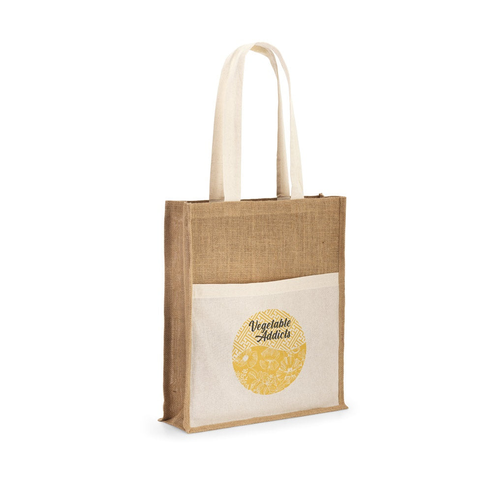 BRAGA promotional tote bag in natural with custom logo branding