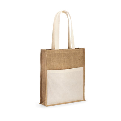 BRAGA promotional tote bag in natural with custom logo branding