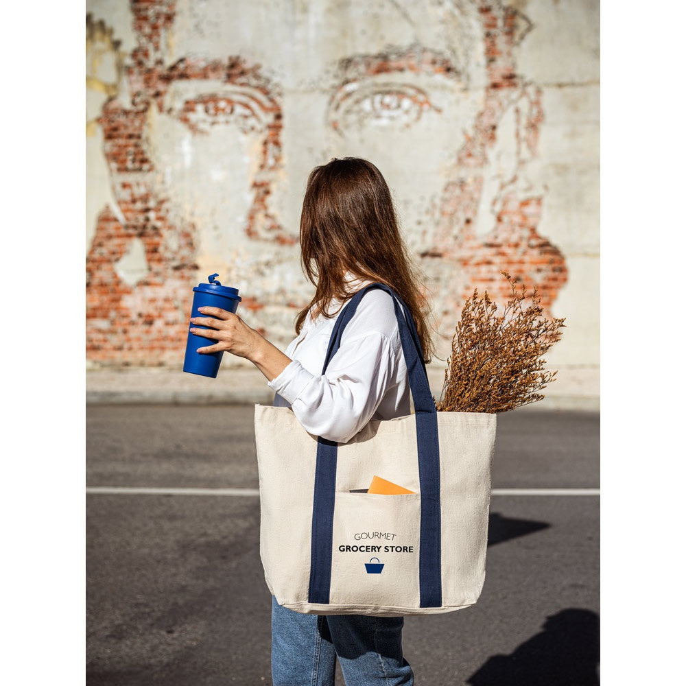 VILLE promotional tote bag with custom logo branding