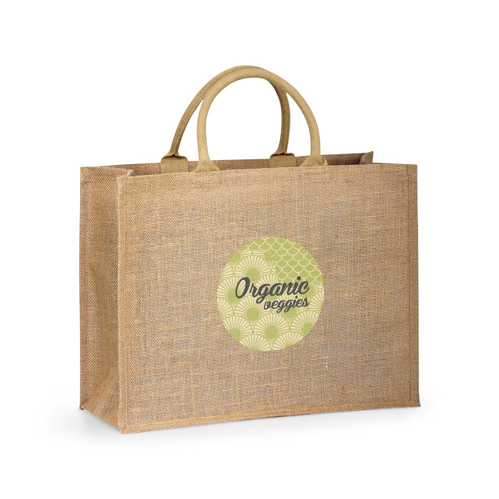 SHANTI promotional tote bag in natural with custom logo branding