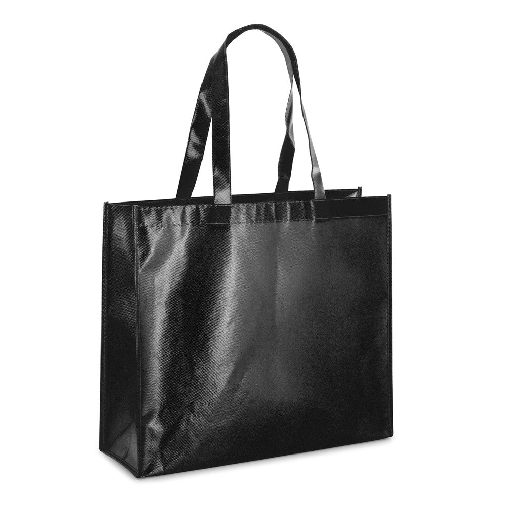 MILLENIA promotional tote bag in black with custom logo branding