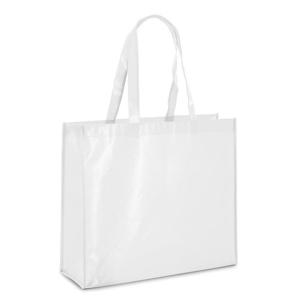 MILLENIA promotional tote bag in white with custom logo branding