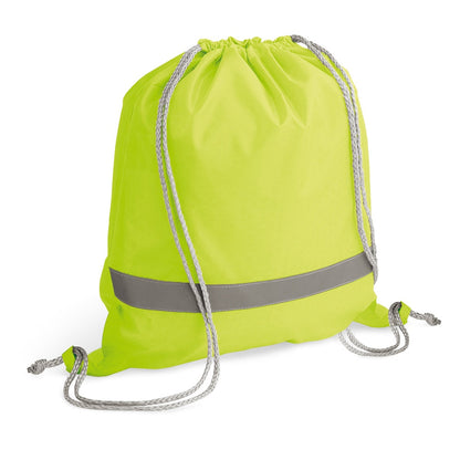 RULES promotional drawstring bag in yellow with custom logo branding