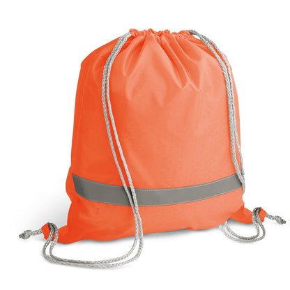 RULES promotional drawstring bag in orange with custom logo branding