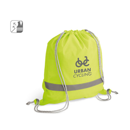 RULES promotional drawstring bag (complete set view) with custom logo branding