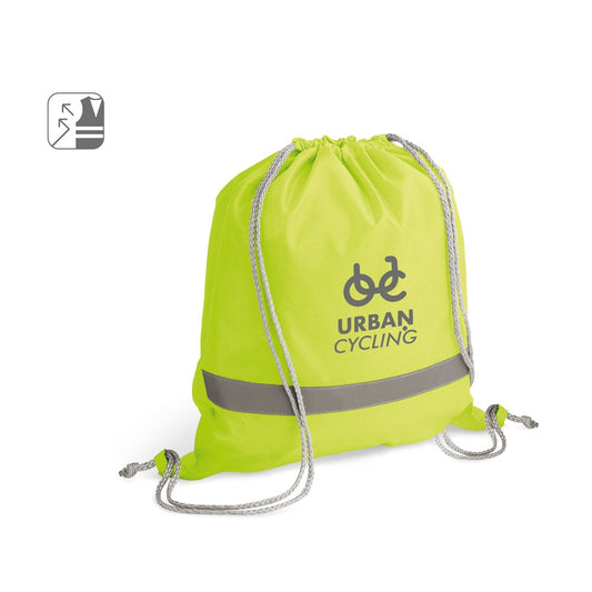RULES promotional drawstring bag (complete set view) with custom logo branding