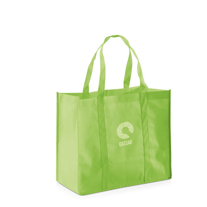 SHOPPER promotional tote bag (complete set view) with custom logo branding