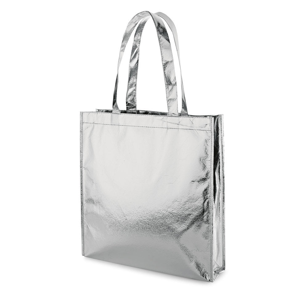 SAWGRASS promotional tote bag in silver with custom logo branding