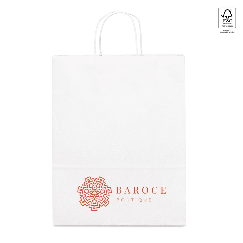 CABAZON promotional tote bag in white with custom logo branding