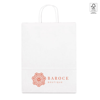 CABAZON promotional tote bag in white with custom logo branding