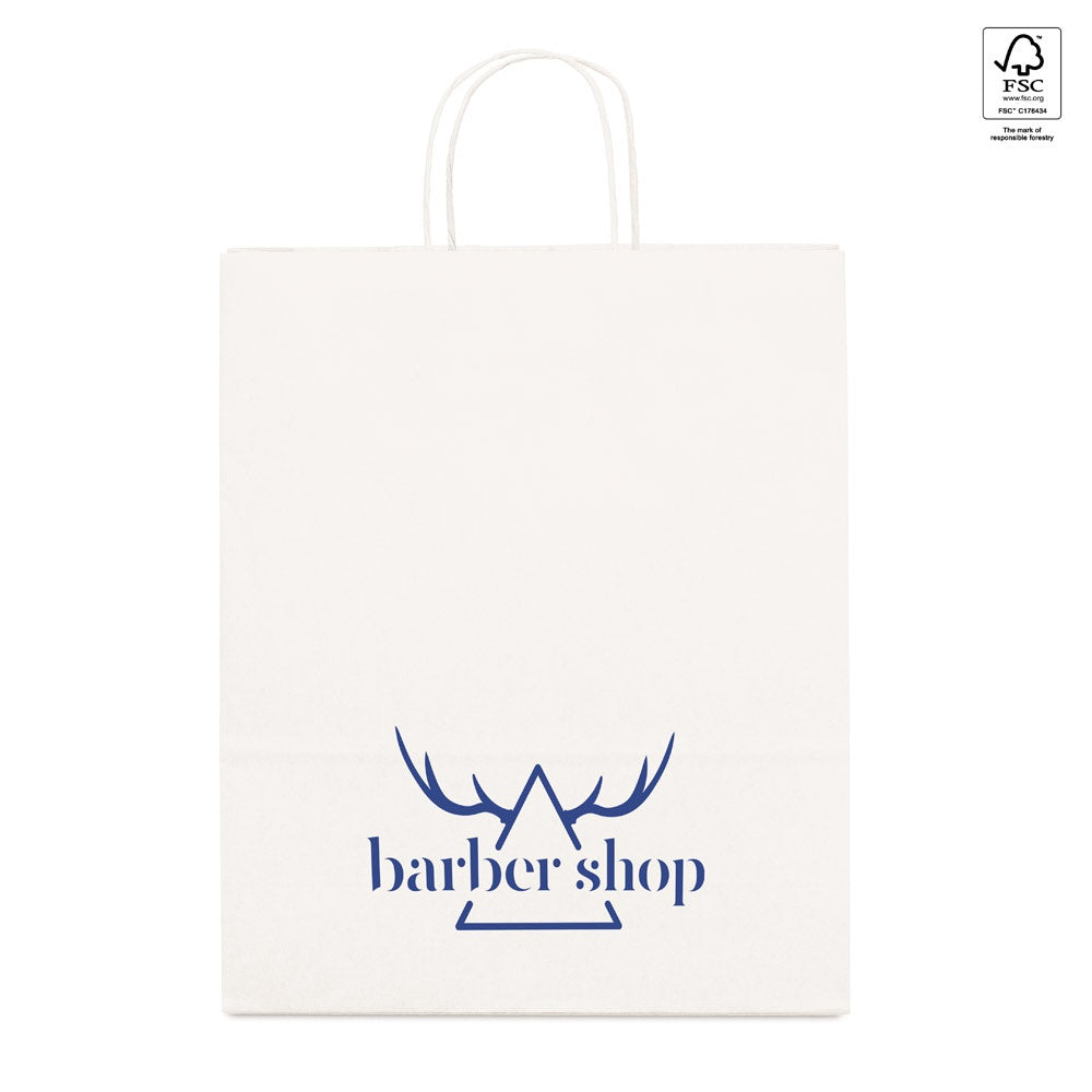 GRANT promotional tote bag in white with custom logo branding