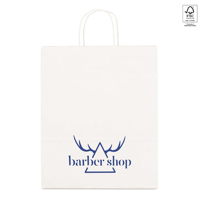 GRANT promotional tote bag in white with custom logo branding