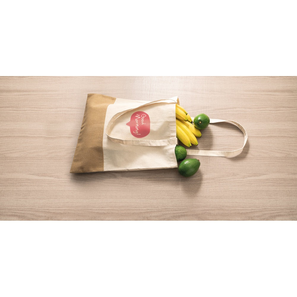 MERCAT promotional tote bag with custom logo branding